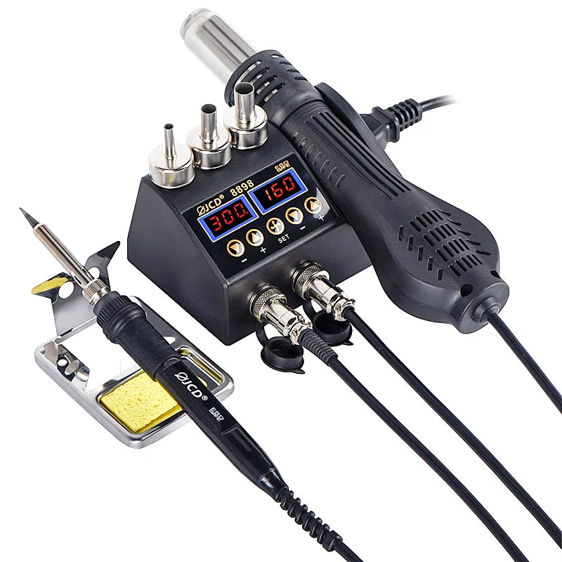 2 in 1 750W Soldering Station LCD Digital display welding rework station for cell-phone BGA SMD PCB IC Repair solder tools 8898