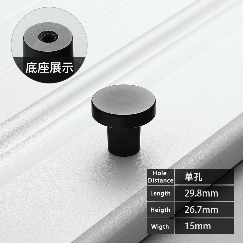 WV Kitchen Dressers Round Single Hole Brown Wardrobe Cupboard Drawer Handles Solid Knobs Hardware Furniture Handles Pulls Knobs