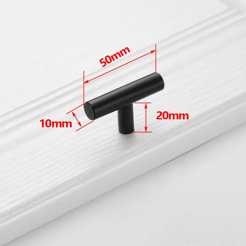 Black Golden Cupboard Handle Brushed Stainless Steel Kitchen Cabinet Door Knob Furniture Drawer Pull  Hardware Pulls  Bar Handle