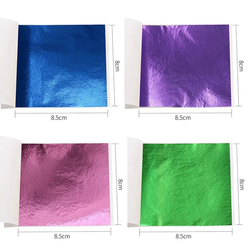 100pcs/10colors sheet  Pink Gold Leaf Imitation Sliver Foil Papers DIY Art Crafts Design packaging material Food decoration