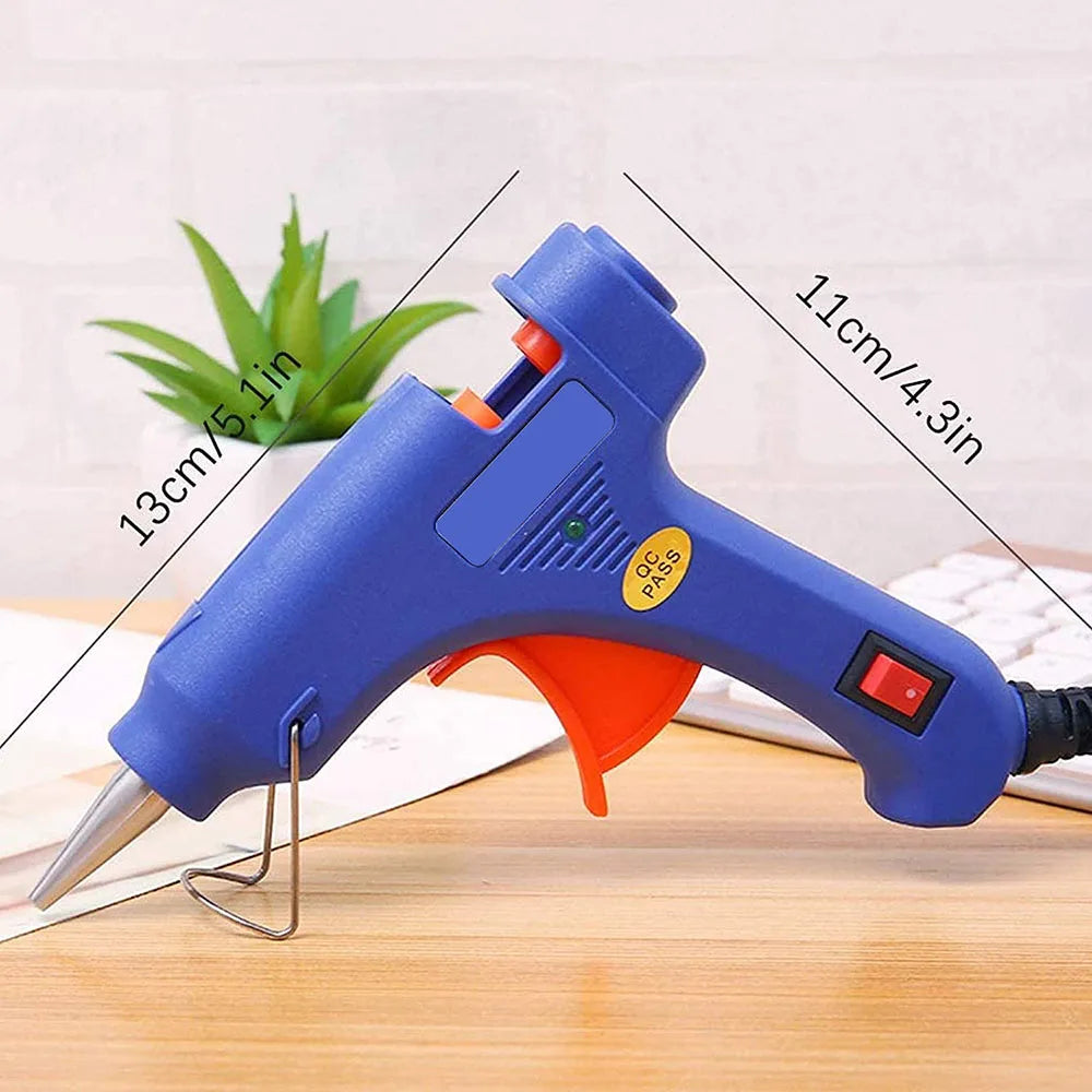 20W Hot Melt Glue Gun with Glue Sticks Industrial Mini Guns Thermo Electric Heat Temperature Tool with 7*100MM Sticks