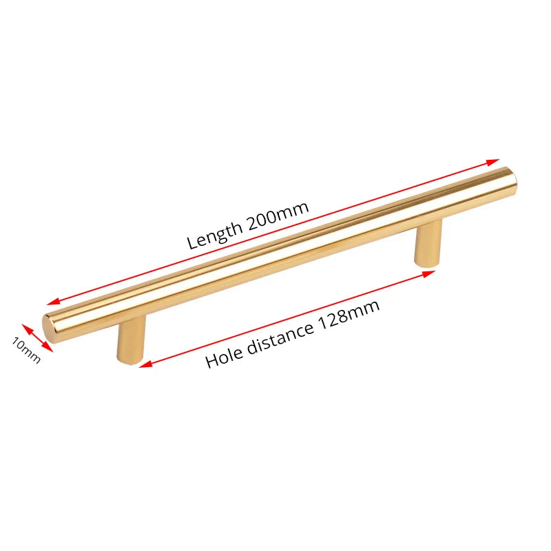 Black Golden Cupboard Handle Brushed Stainless Steel Kitchen Cabinet Door Knob Furniture Drawer Pull  Hardware Pulls  Bar Handle