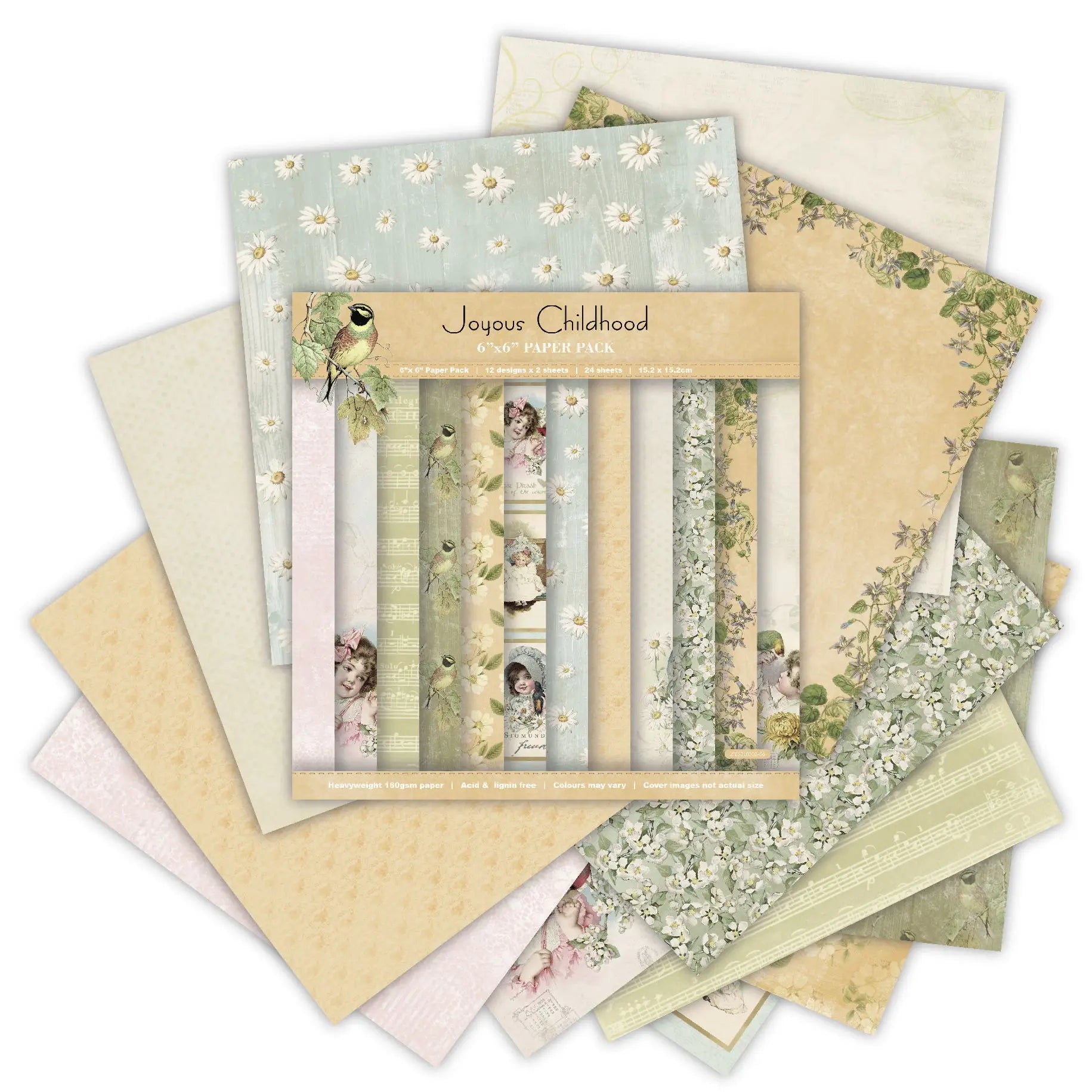 JOYOUS childhood Scrapbooking paper pack of 24 sheets handmade craft paper craft Background pad   436