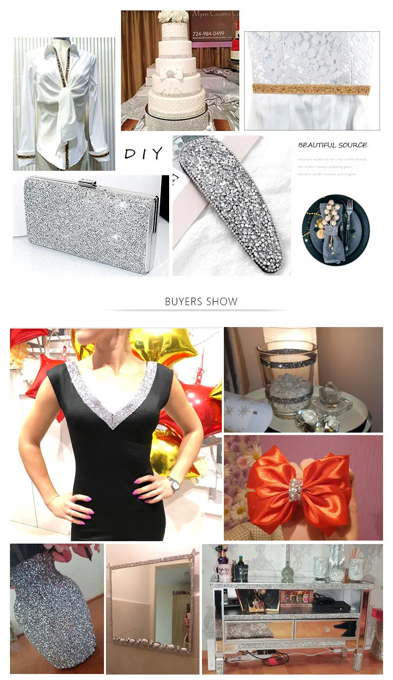 10mm-30mm Rhinestone Ribbons Self-Adhesive Trim Gift Handmade Rhinestone Stickers Applicator Ribbon With Rhinestones Appliques