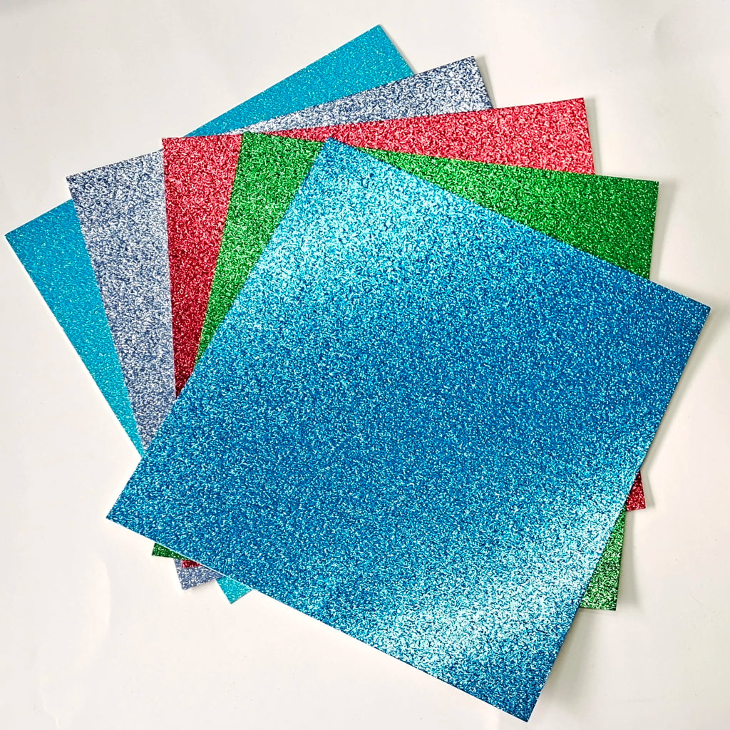 15pcs Children DIY Cardboard Colorful Glitter Paper Crafts sheet Glitter Card Stock