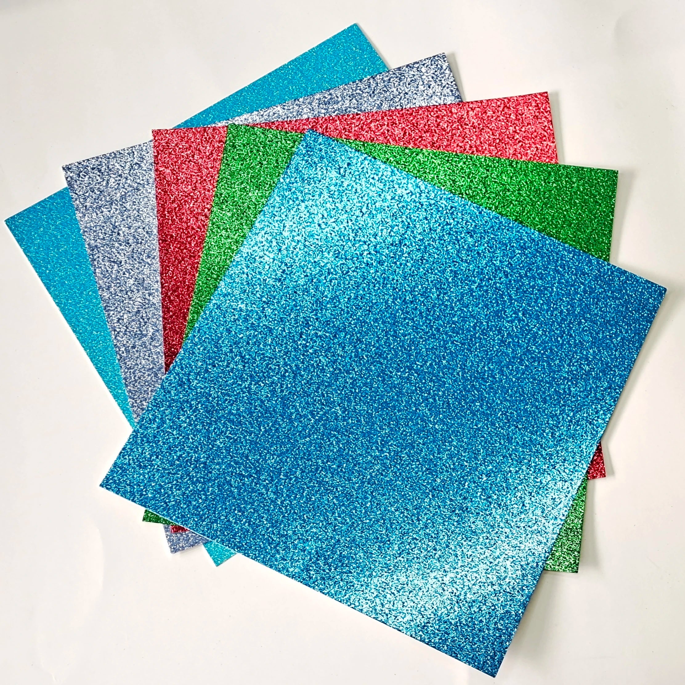 15pcs Children DIY Cardboard Colorful Glitter Paper Crafts sheet Glitter Card Stock