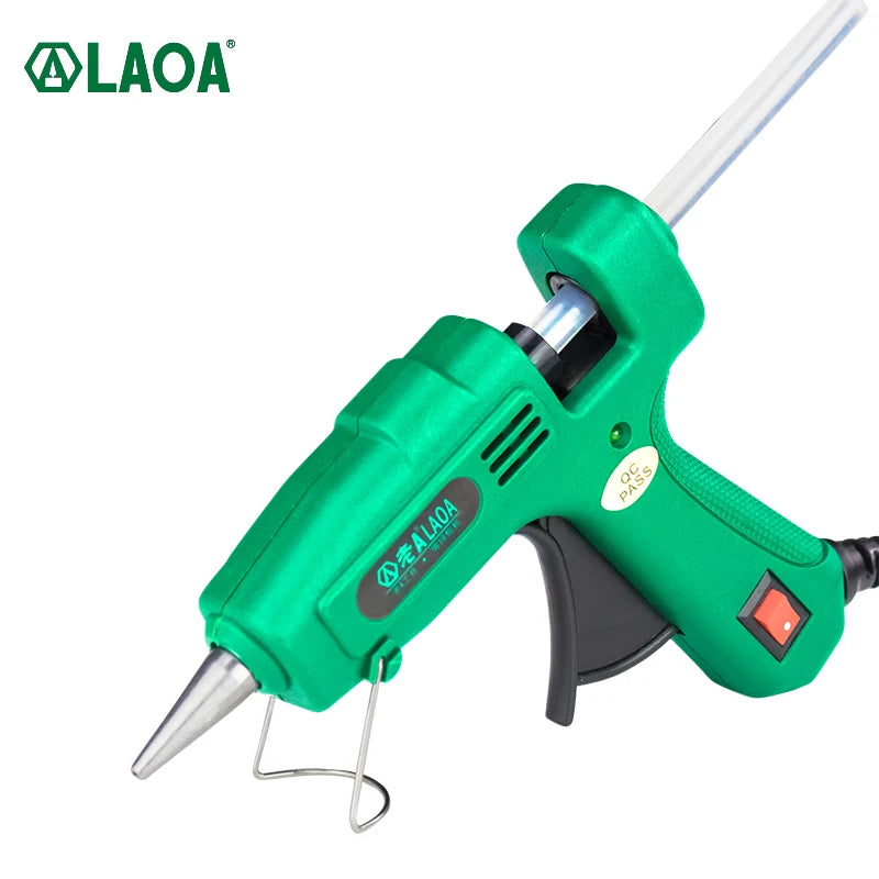 LAOA 25W Hot Melt Glue Gun with 7MM Glue Sticks Mini Industrial Thermo Electric Heat Gun Temperature Crafts Repair DIY Tool