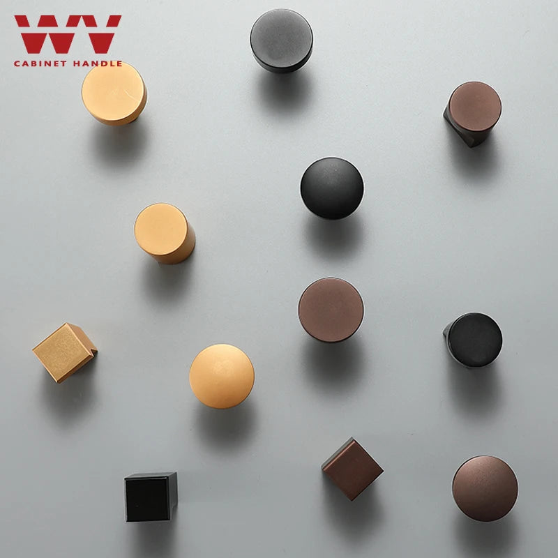 WV Kitchen Dressers Round Single Hole Brown Wardrobe Cupboard Drawer Handles Solid Knobs Hardware Furniture Handles Pulls Knobs