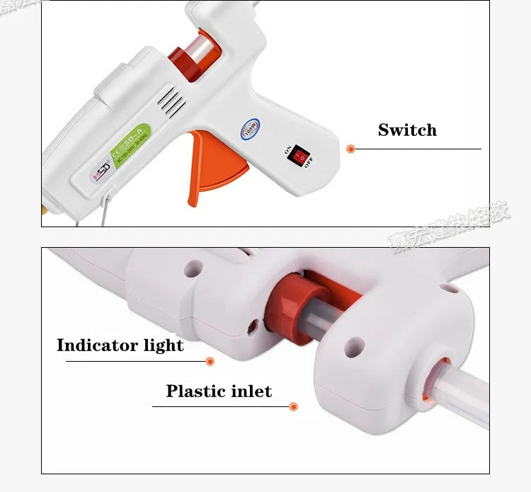 20W/60W/100W Hot Melt Glue Gun Smart Industrial Guns DIY Repair Tools Use 7mm/11mm Glue Sticks Heat Mini Gun
