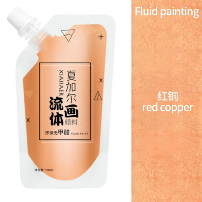 100ml/ Multi-colour xiajiaer Fluid Paint Acrylic paint Bag Violent Bear DIY decorative painting liquid liquid dye