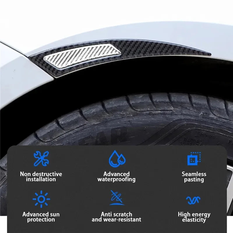 Fender Stripe Car Wheel Eyebrow Protector Lip Wheel-arch Trim Arch Extender Decorative Scratch Proof Carbon Fiber Sticker