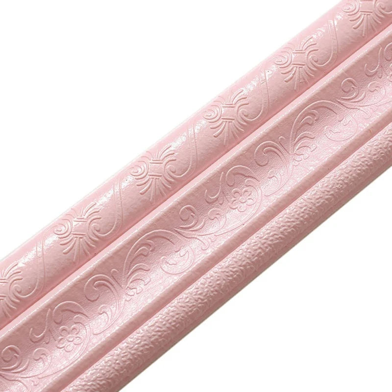 Self Adhesive Flexible Foam Molding Trim Wallpaper Border 3D Decorative Wall Lines Peel and Stick Trim for Home Hotel DIY Decor