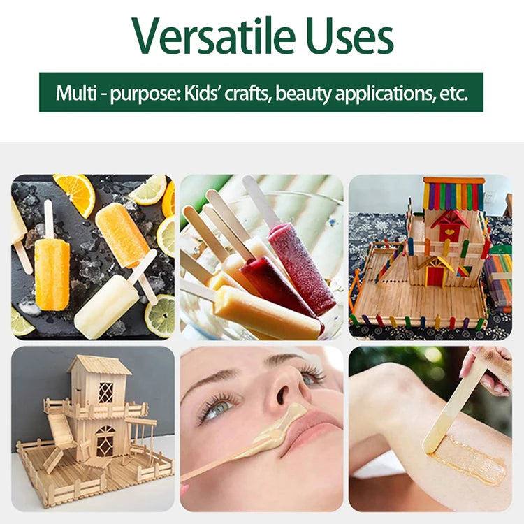 50/100pcs wooden popsicle sticks Hand Crafts Wood Ice Cream Popsicle Sticks DIY Wooden Sticks