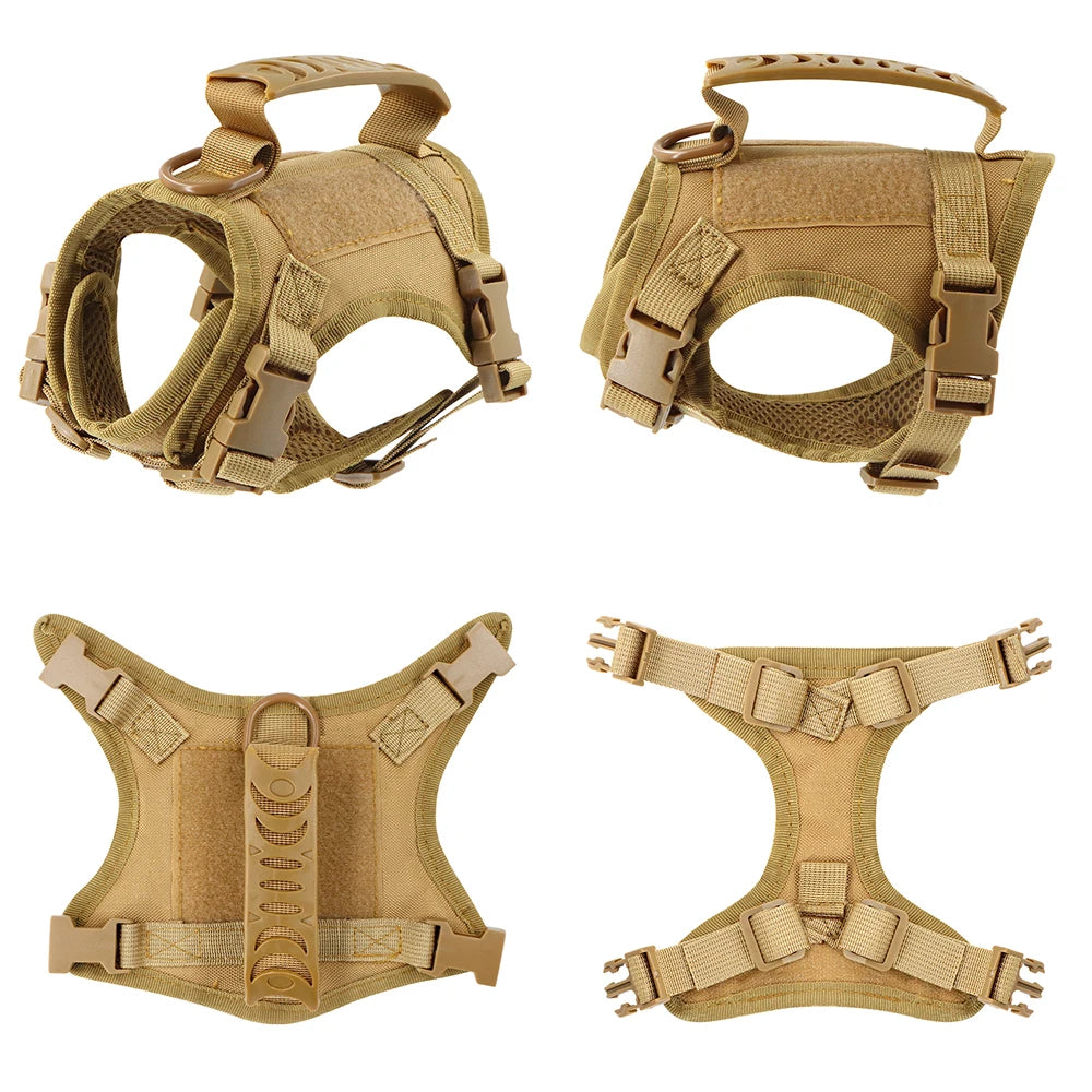 Tactical Cat Harness Leash with 9 Patches Small Dog Puppy Vest Straps with Handle Harnesses Training Adjustable Pet Accessories