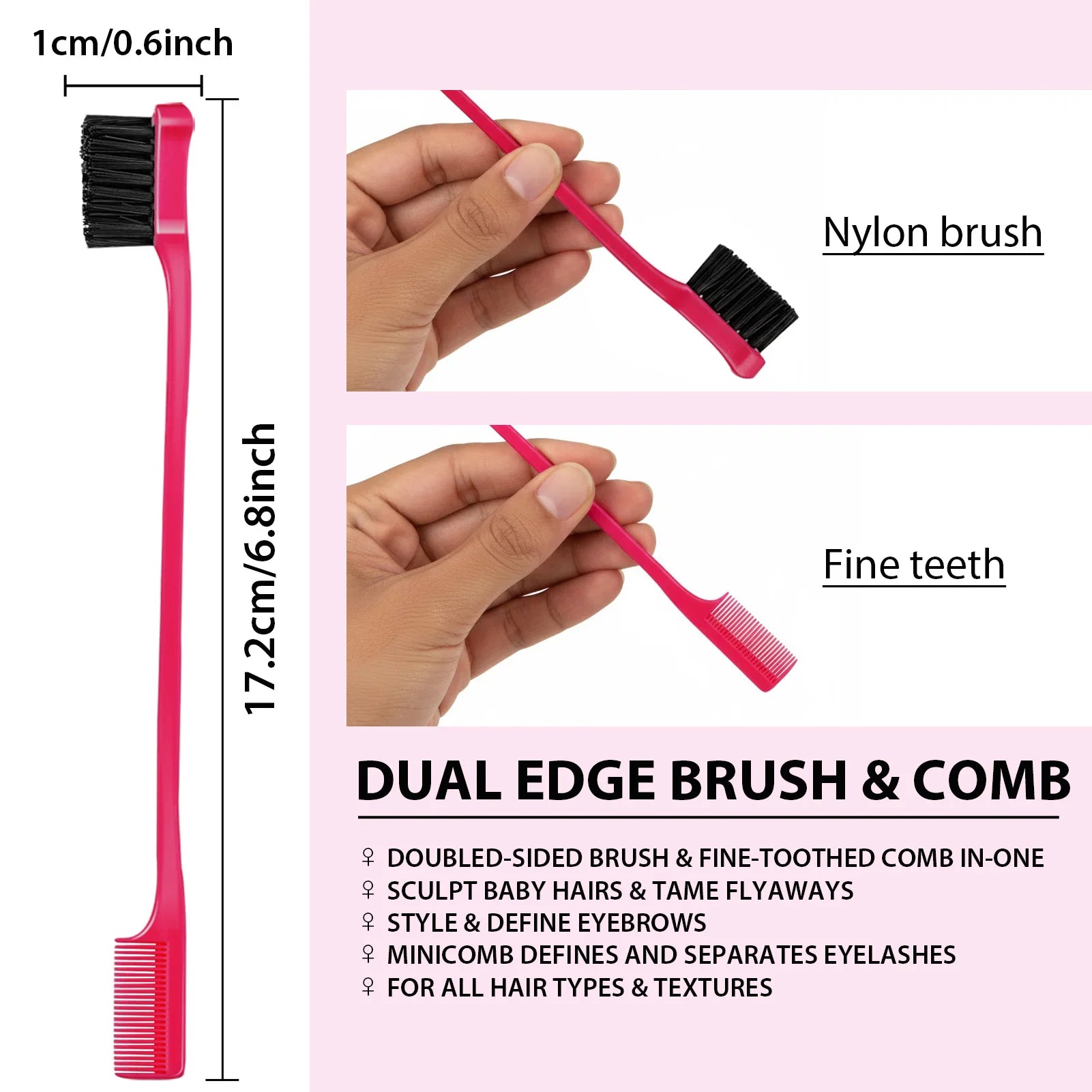 Edge Control Brush for Sleek Hairline and Smooth Edges Perfect for Flyaways and Styling Gel Application Edge Control Comb