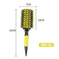 Professional 1PC 6 Sizes Round Wooden Hair Brush Boar Bristle Mix Nylon Salon Women Hair Styling Tools Yellow Brazil Hair Curler