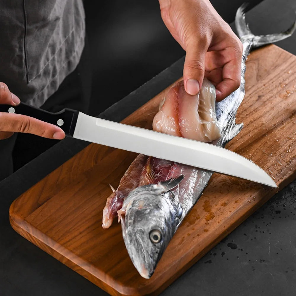 ZENG Full 15pcs Chef Knife Set Stainless Steel Kitchen Knives Sets with Scissors,Sharpening Rod,Solid Wood Holder Cooking Tool