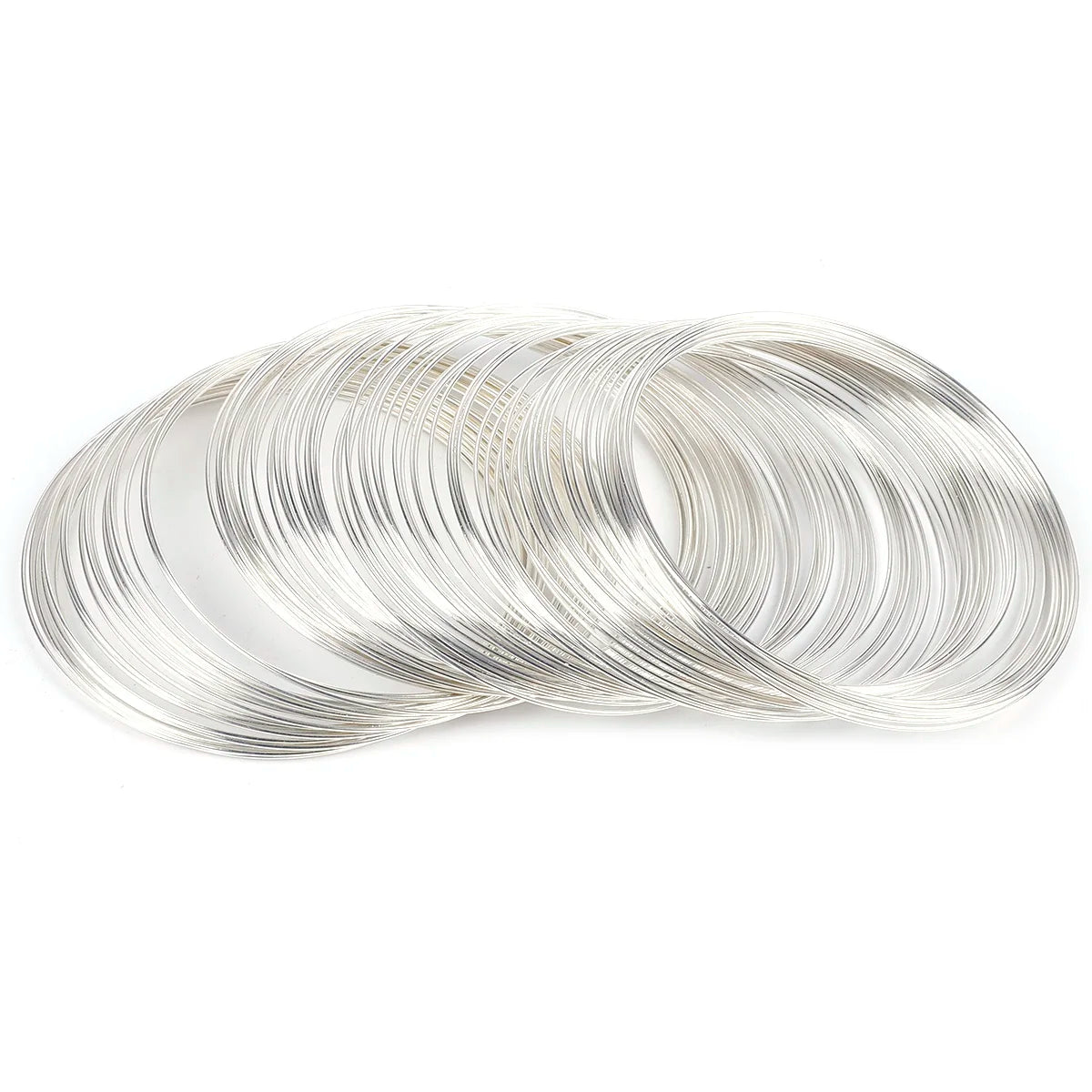 100Loops 0.6mm Memory Wire Bracelet Ring Stainless Steel Coil (Silver/Gold) for DIY Jewelry Making Bead Stringing Craft Supplies