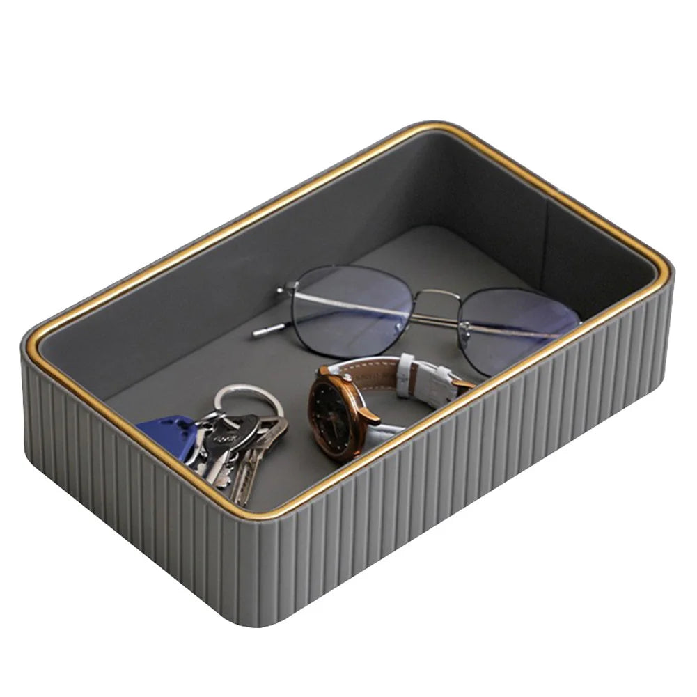 Desktop Organizer Tray Rectangular Jewellery Ring Holder Plate Multi-Function Jewellery Key Tray for Jewellery Key Watch Perfume