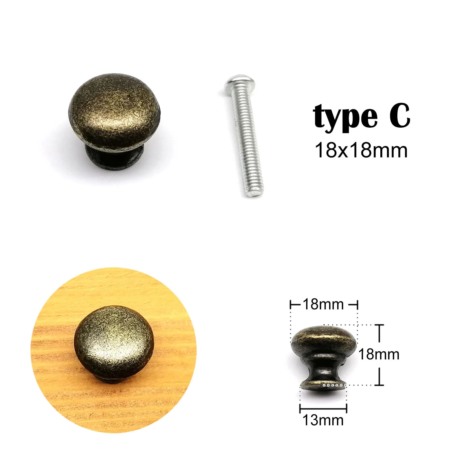 Antique brass Vintage Round Flower Furniture Cabinet Cupboard Dresser Chest Closet Drawer Door Window Handle Pull Knob