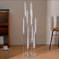 4Pack 10 Arm Acrylic Candelabra Centerpieces for Tables 34.7Inches Floor Candlesticks Holder with Lampshade for Weddining