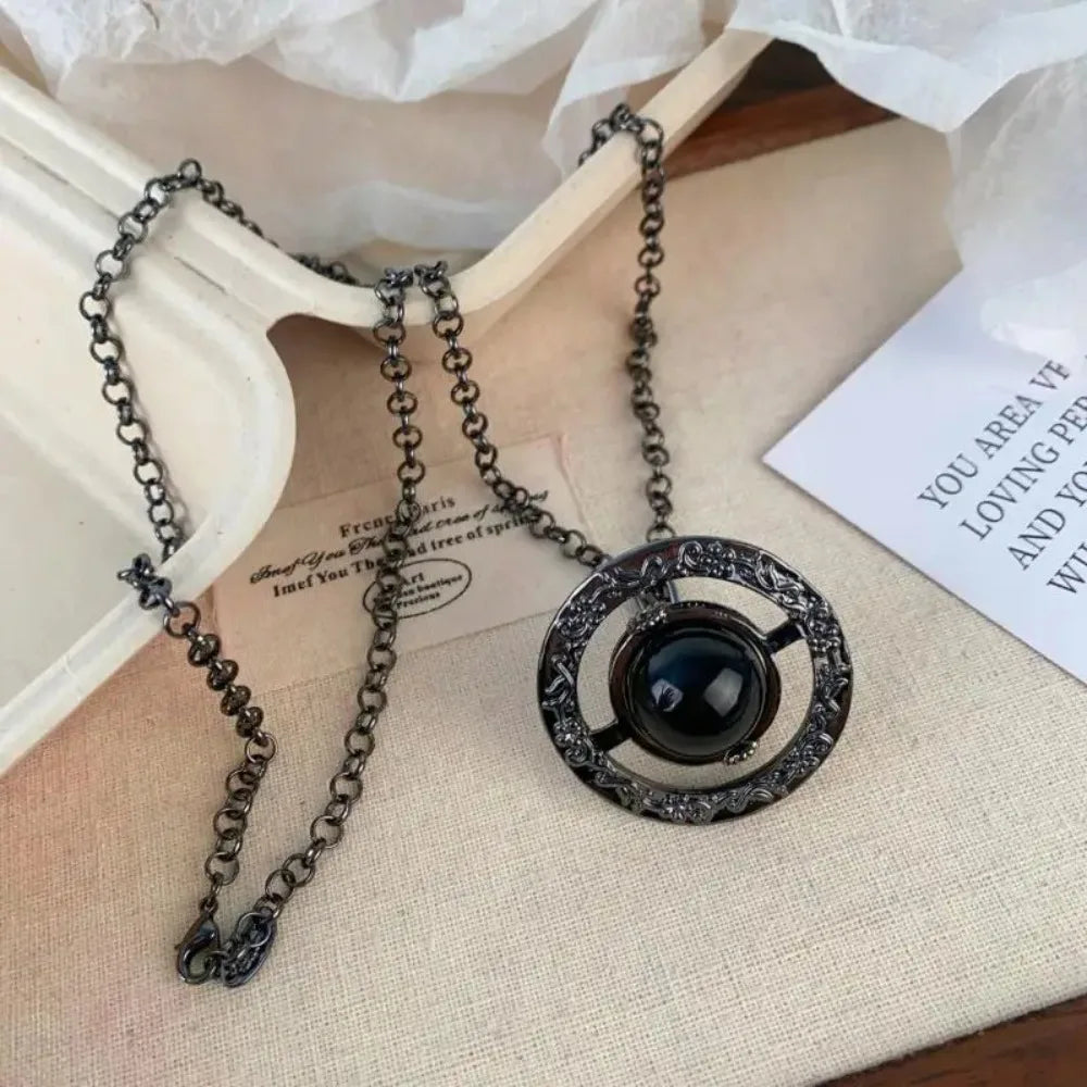 3D Black Saturn Waist Chain | Light Luxury Body Jewelry for Women's Waist Decor