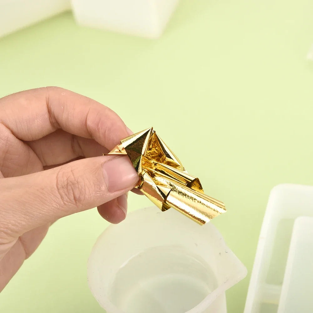 100pcs Imitation Gold Silver Foil Paper Leaf Gilding DIY Art Craft Paper Birthday Party Wedding Cake Dessert Decorations