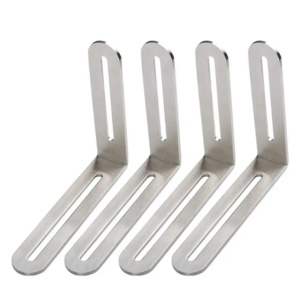 1/2Pcs Stainless Steel Angle Bracket Furniture Fastener 90 Degree Right Angle Corner Brace Joint Silver L Shape