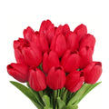 12pcs Elegant White Artificial Tulips - Real Touch Latex Flowers, 13.5" Lifelike Fake Tulips for Vase Centerpieces, Wedding