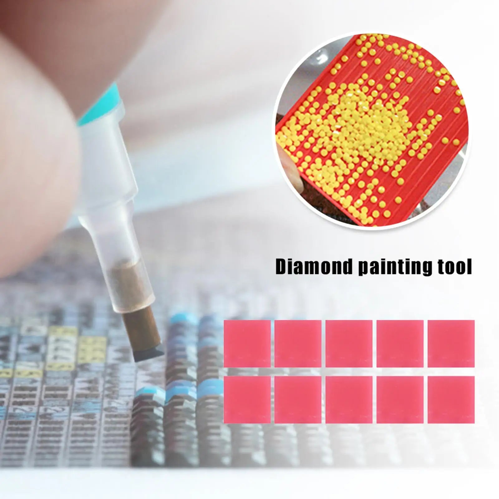 10Pcs Resin Diamond Drilling Sticking Mud DIY Drawing Handcraft Dotting Wax 5D Picture Rhinestone Drilling Accessory