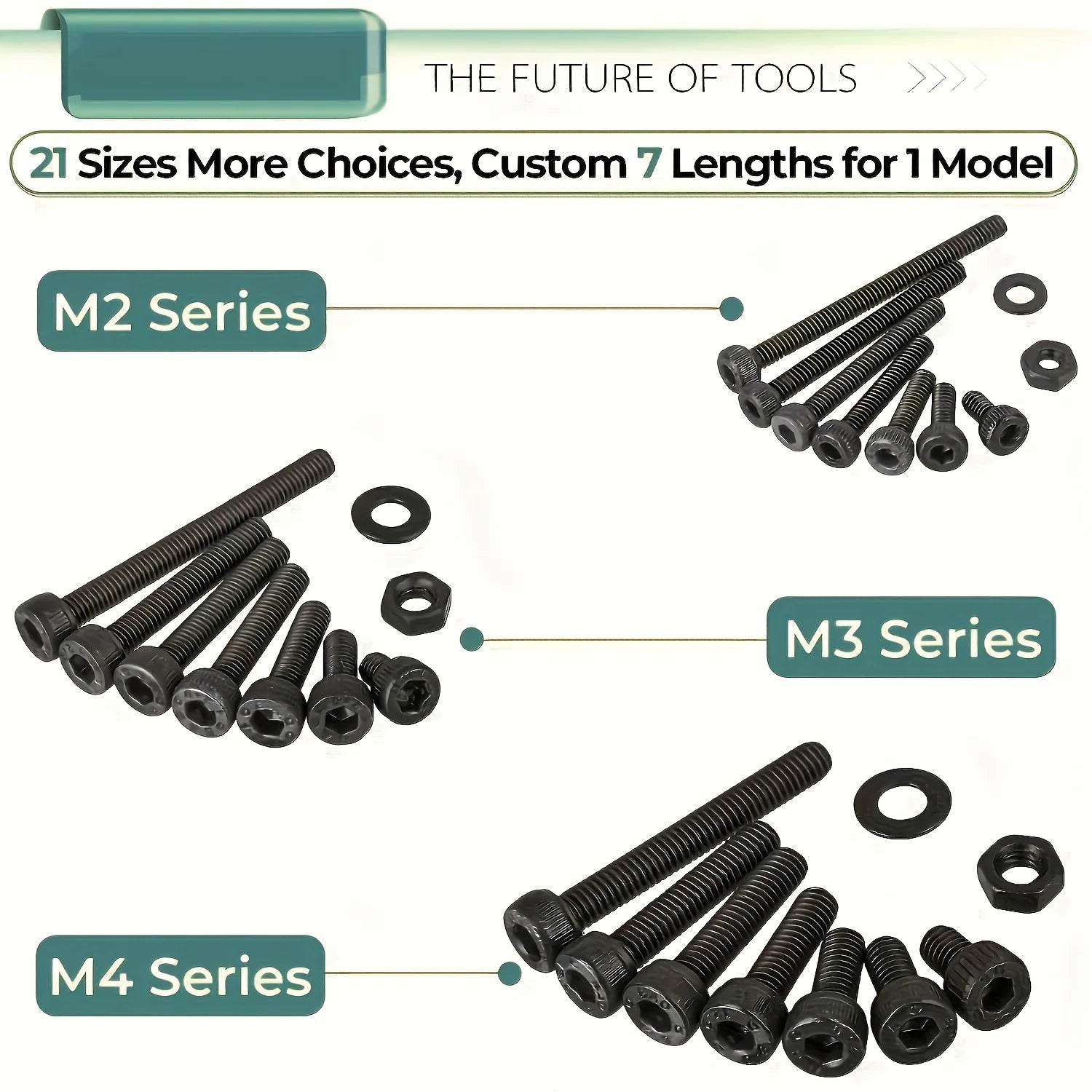 1260pcs Metric Bolt Assortment - M2 M3 M4, 21 Sizes 4MM To 30MM 12.9 Alloy Steel Bolts And Nuts Kit