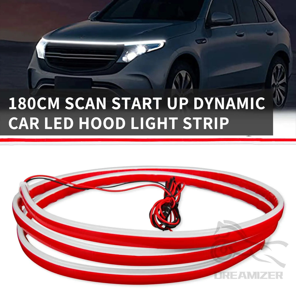 180cm/240cm Car Hood LED Daytime Running Light Strip Waterproof Flexible Auto Decorative Atmosphere Lamp Ambient