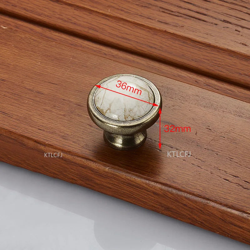 European Bronze Ceramic Cabinet Handles Zinc Alloy Drawer Knobs Wardrobe Door Handles Furniture Handle