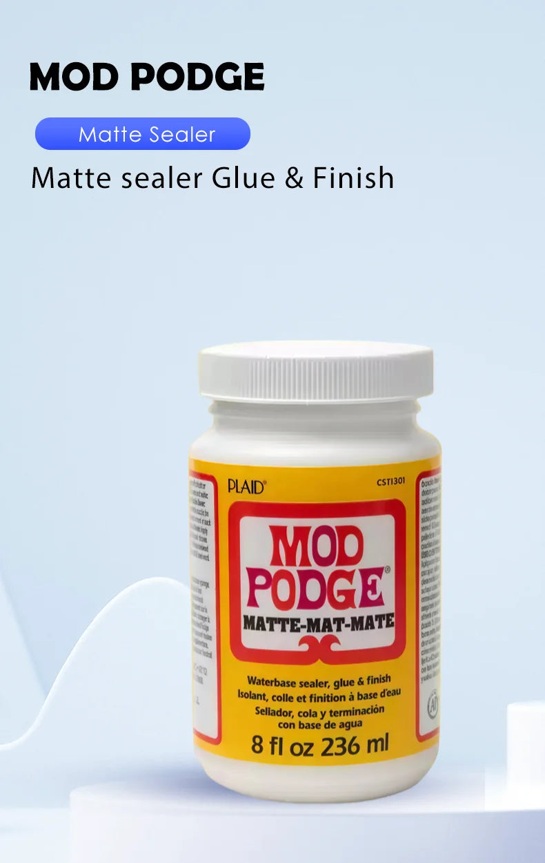 Mod Podge Matte Sealer Glue and Finish Quick Dry Easy Clean for Wood Paper Fabric & More Non-Toxic 2oz/4oz/8oz