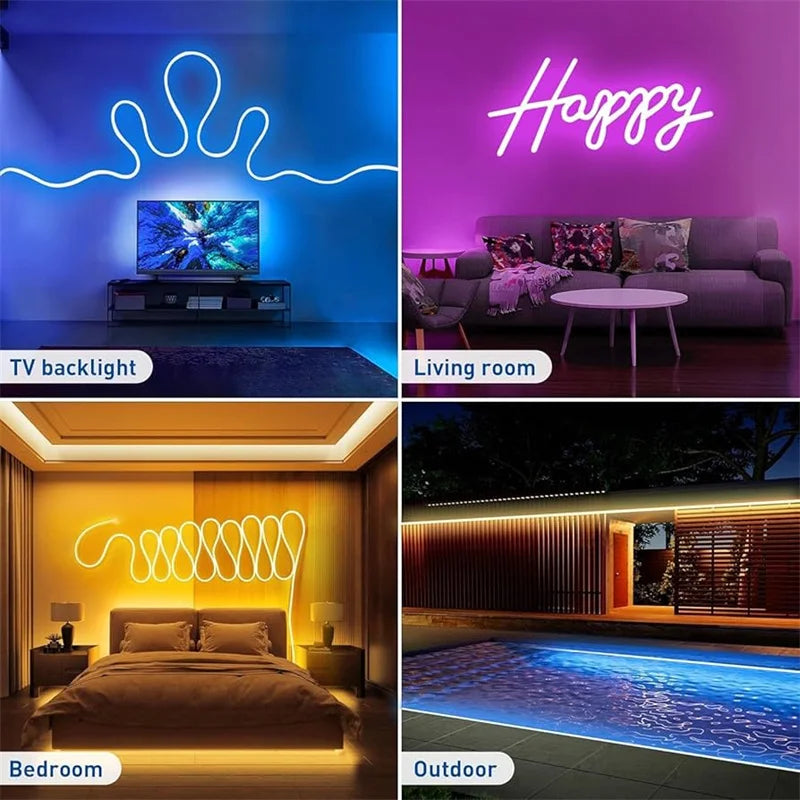 USB Neon Rope Lights,Flexible Led Rope Lights Control with App/Remote,Music Sync Gaming Neon Light Strip for Living Room Bedroom
