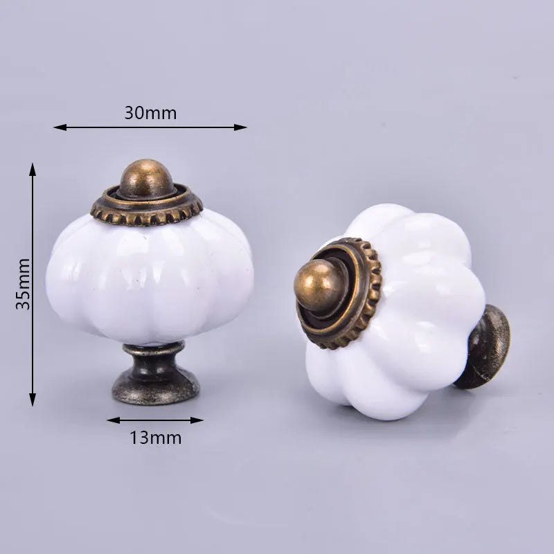 10pcs Vintage Furniture Handle Door Knobs Drawer Cupboard Pull Handle Pumpkin