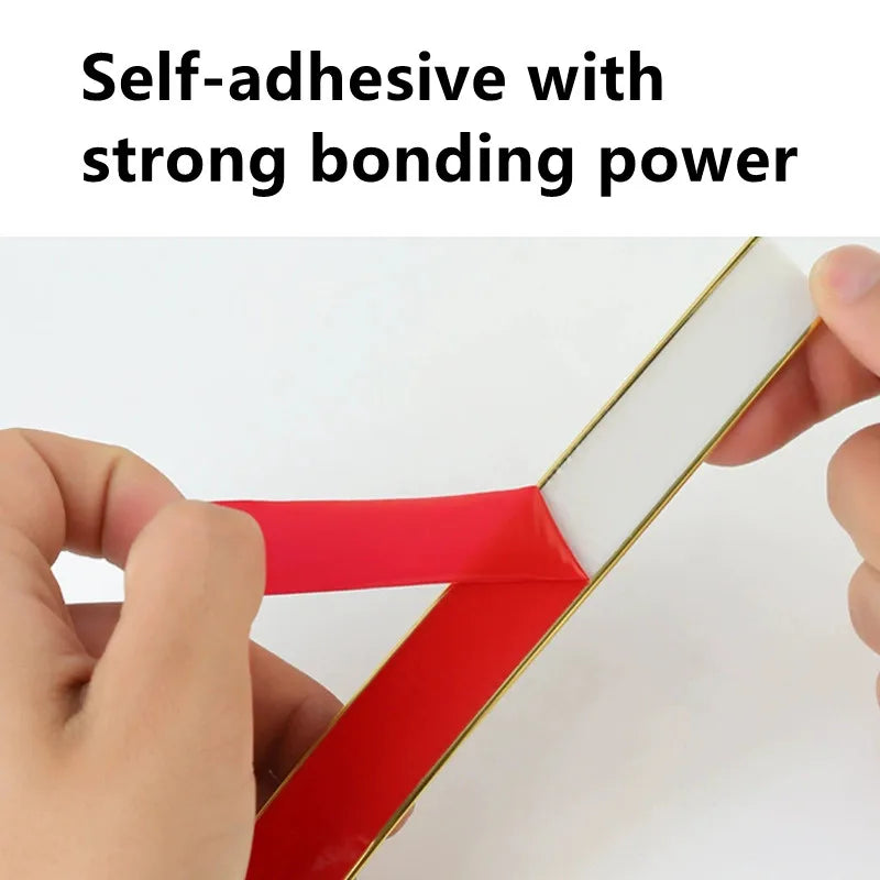 PVC Self-adhesive Decorative Tape Gold Background Wall Inner Corner Decor Strip Furniture Table Edge Anti-collision Bumper Tape