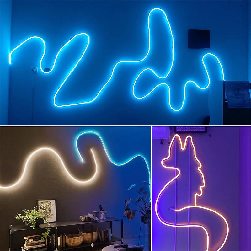 USB Neon Rope Lights,Flexible Led Rope Lights Control with App/Remote,Music Sync Gaming Neon Light Strip for Living Room Bedroom