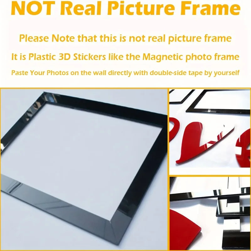 3DAcrylic Photo Wall Decor-DIY Customizable Photo Collage Kit for Home Wedding Party&Anniversary Wall Art Acrylic Frame100×100cm