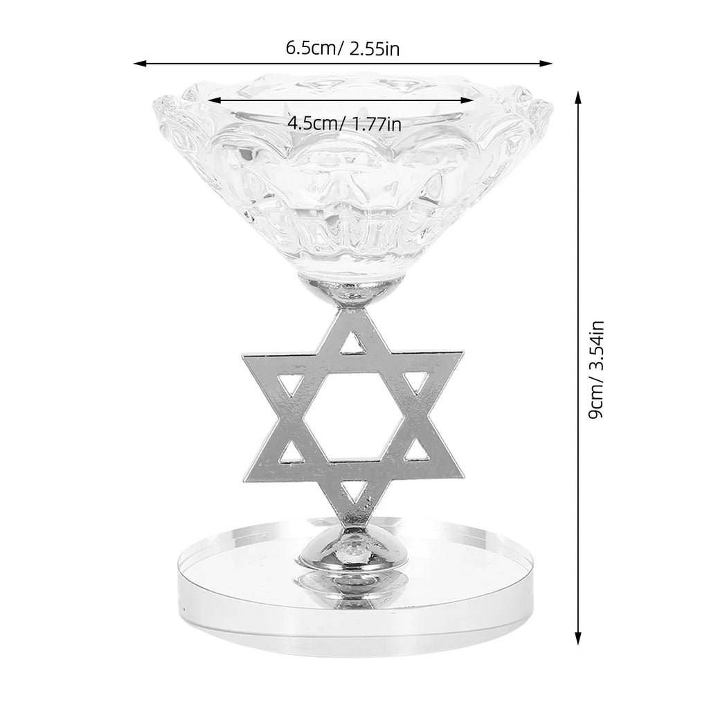 Table Top Decor Candle Holder Ornaments Desktop Candlestick Candlelight Stand Holder Crystal for Stand Desktop Silver Decorative