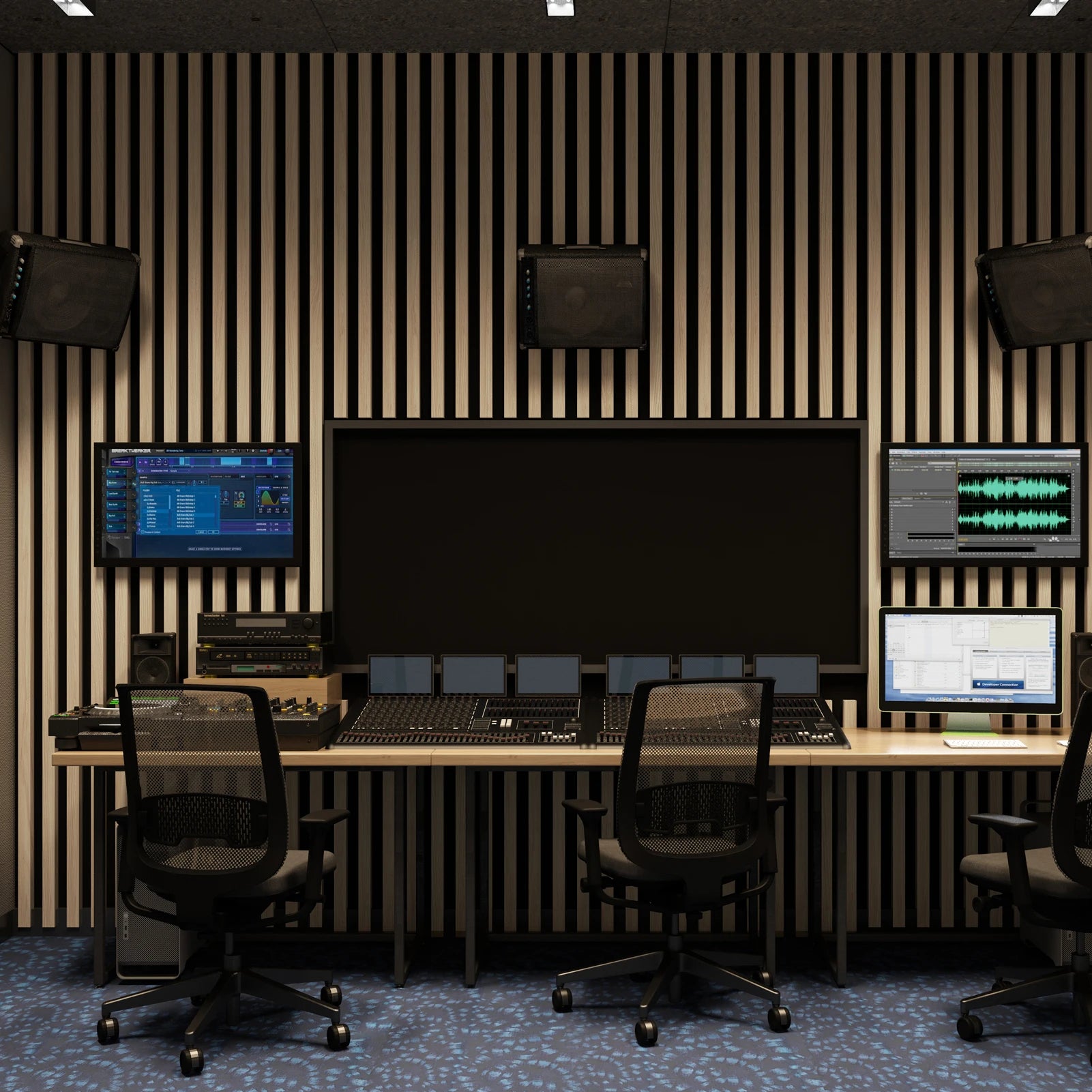 Art3d  4-Panels, Textured Wood-Look 3D Wall & Ceiling Tiles Noise Insulating MDF Grille Design,Acoustic Panels, 24" x 12"