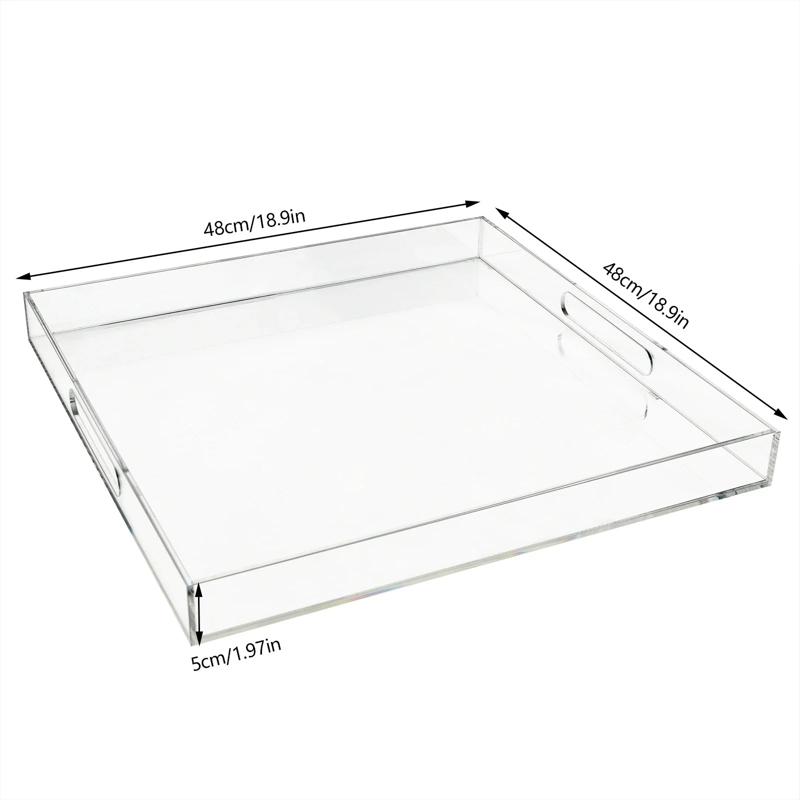 Acrylic Serving Tray, Transparent Design, Waterproof, Multifunctional, Modern and Stylish