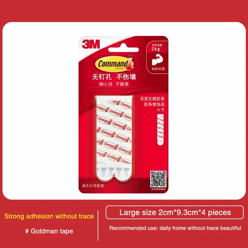 3M Command Tape Non Marking Adhesive Strip Double Sided Adhesive High Viscosity Adhesive Non Punching Strong Fixing Sheet
