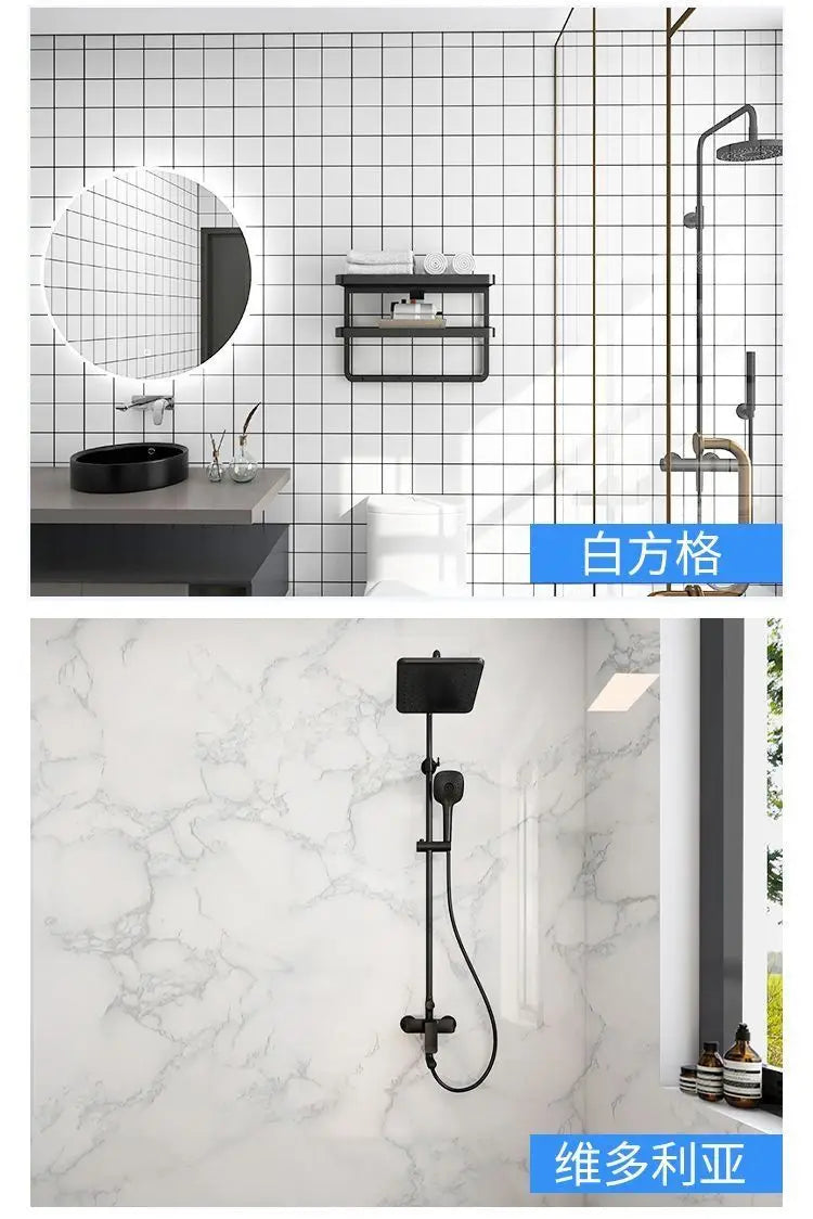 Wallpaper for Walls In Rolls Formaldehyde-free Bathroom Waterproof Sticker Toilet Wall Renovation Moisture-proof Wall Stickers