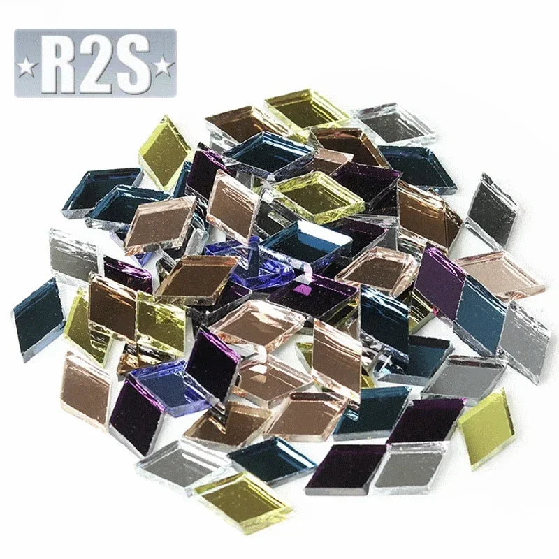 100g Glass Mirror Mosaic Tiles Bulk Diamond Shape DIY Craft Handcrafted Accessory Home Wall Artwork Decor Supplies arte