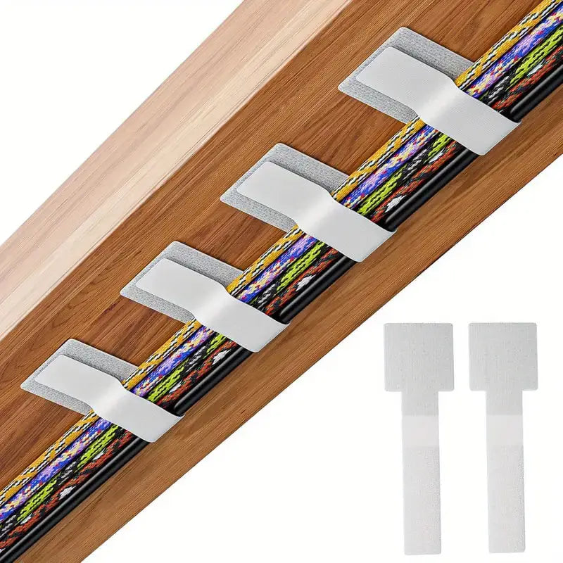 Self Adhesive Reusable Hook and Loop Cable Ties - Adjustable Cord Organizer Straps for Desk, Home & Office Cable Management