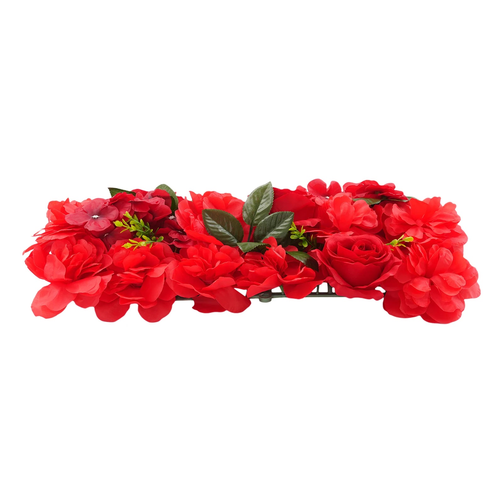 6pcs Artificial Flower Wall Background Wedding Parties Flower Wall Mat Artificial Flower Wall Panels Red Rose Decor