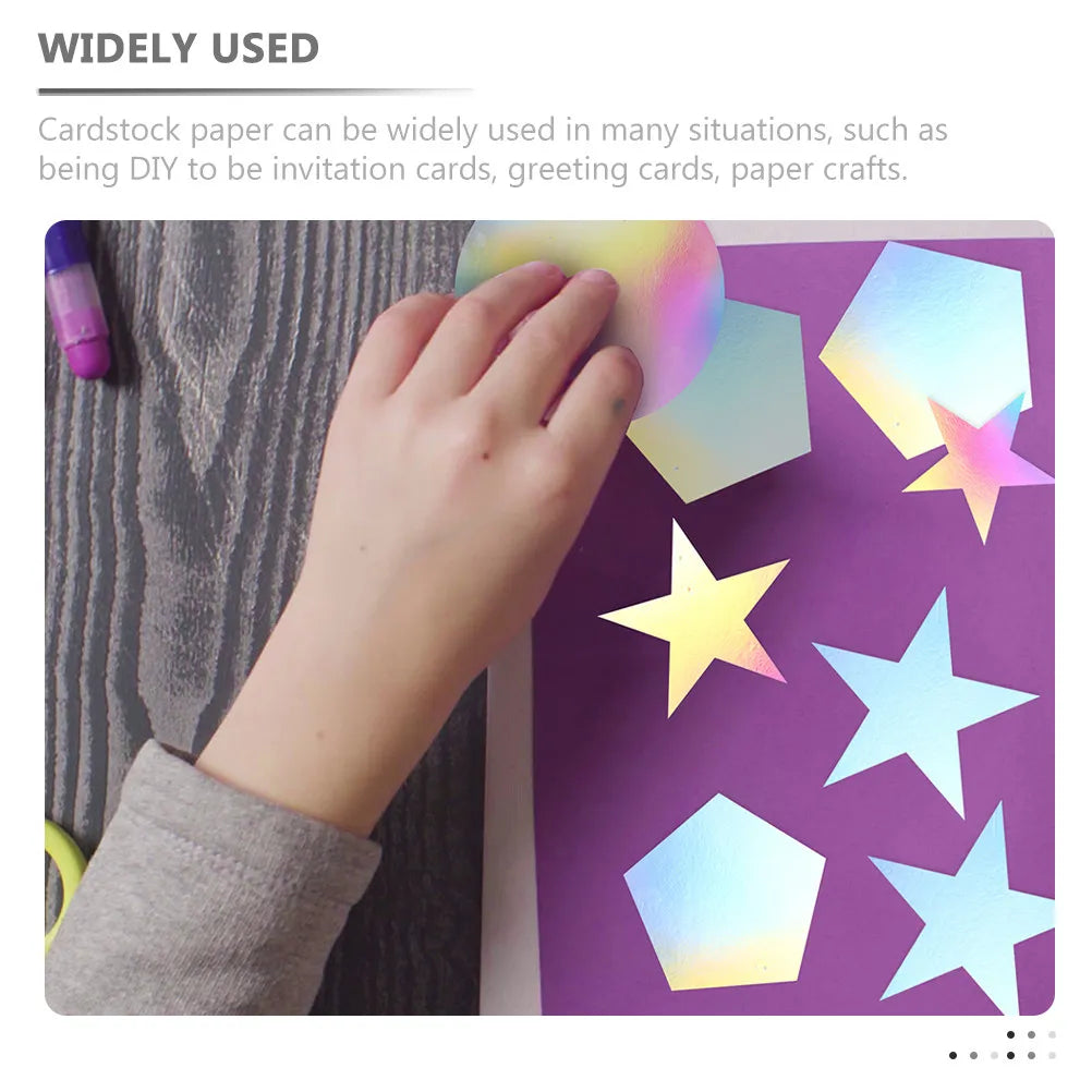 10 Sheets Holographic Cardstock Paper Thick DIY Craft Material for Scrapbooking Greeting Cards Invitations Party Decor