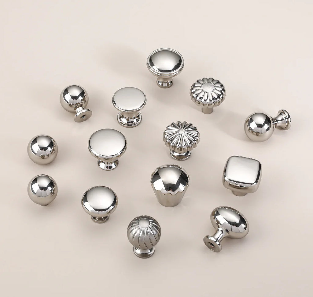 Silver cabinet door handle creative wardrobe/cabinet/drawer knobs modern minimalist single-hole door pull furniture hardware
