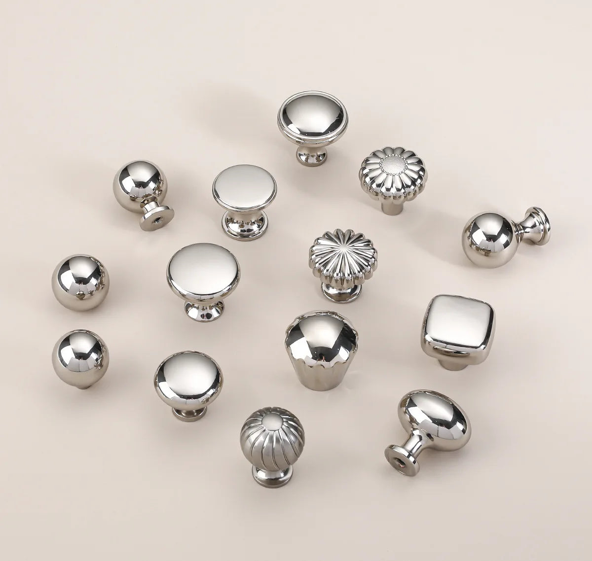 Silver cabinet door handle creative wardrobe/cabinet/drawer knobs modern minimalist single-hole door pull furniture hardware